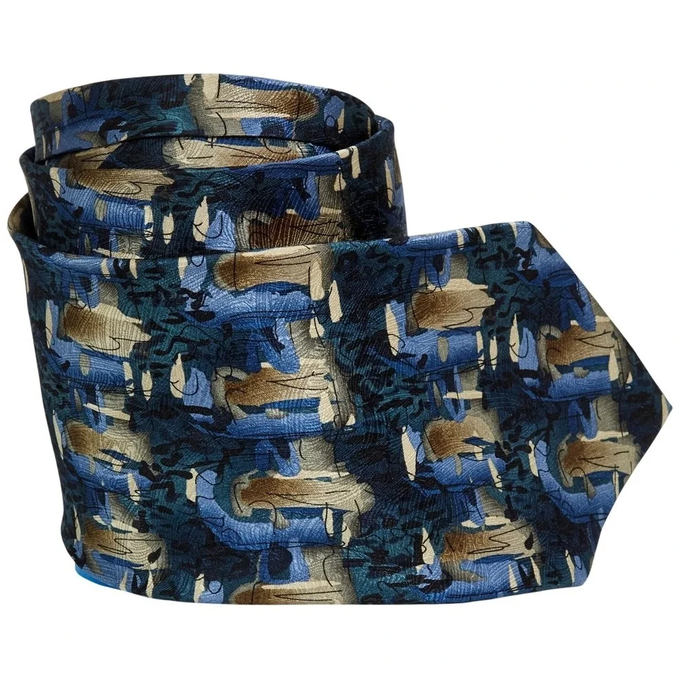 J. Garcia Necktie Mens OS Blue In the Park Collection 15‎ Abstract 100% Silk